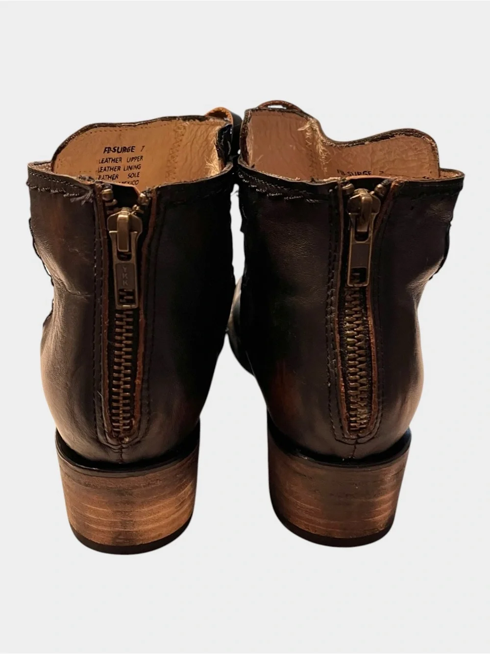 FREEBIRD Surge Leather Cutout Lace-Up Ankle Boots Brown Size 7 Western Boho